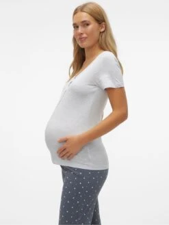 Mamalicious Maternity Mira Star Jersey Pyjama Set - Grey -RIVE IS Clothing Shop VMCS3 SQ5 0000000005 GREY MDd1
