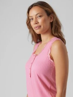 Mamalicious Maternity Lotus Lace Trim Pyjama Short Set - Pink -RIVE IS Clothing Shop VMCS5 SQ4 0000000063 PINK MDd