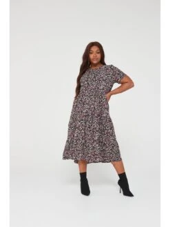 Only Curve Celi Midi Floral Dress - Multi -RIVE IS Clothing Shop VMD89 SQ3 0000000029 MULTI MDo