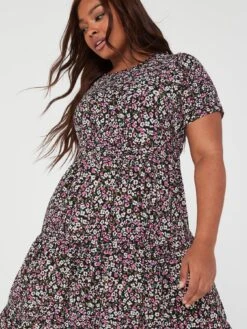 Only Curve Celi Midi Floral Dress - Multi -RIVE IS Clothing Shop VMD89 SQ4 0000000029 MULTI MDd