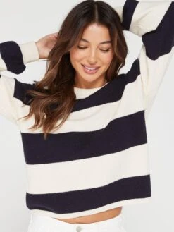 Only Atia Stripe Knit Jumper - Black/White -RIVE IS Clothing Shop VMDCC SQ4 0000000029 MULTI MDd