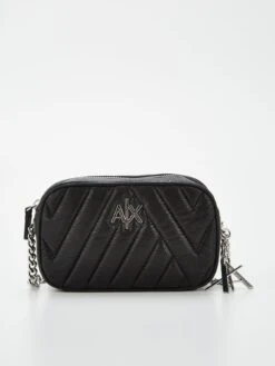 Armani Exchange Quilted Camera Bag - Black
