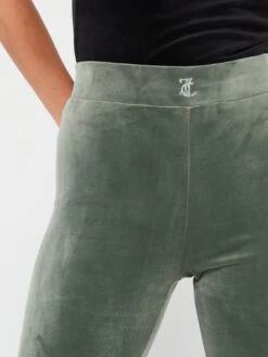 Juicy Couture Classic Velour Diamante Logo Flared Pant - Green -RIVE IS Clothing Shop VME21 SQ4 0000000047 GREEN MDd