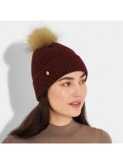 Katie Loxton Knitted Hat - Cacao -RIVE IS Clothing Shop VME23 SQ4 0000000143 BROWN SLd1