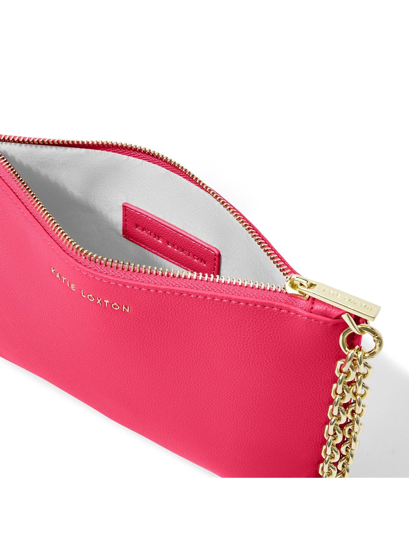 Katie Loxton Astrid Chain Clutch - Fuchsia 4 Katie Loxton Astrid Chain Clutch - Fuchsia - Image 2