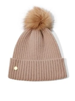 Katie Loxton Knitted Hat - Soft Tan