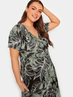 Yours Floral V-Neck Midaxi Dress - Black 9 Yours Floral V-Neck Midaxi Dress - Black -RIVE IS Clothing Shop VMEQN SQ4 0000000004 BLACK MDd