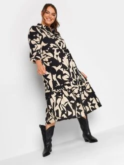 Yours Long Sleeve Shirt Dress Mono Abstract -RIVE IS Clothing Shop VMES3 SQ5 0000000003 NATURAL MDd1