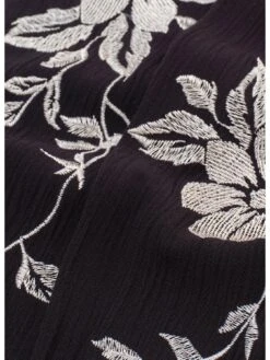 Mint Velvet Black Embroidered Skinny Scarf -RIVE IS Clothing Shop VMKLU SQ3 0000000004 BLACK SLd