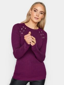 Long Tall Sally Plum Eyelet Jumper -RIVE IS Clothing Shop VMQEM SQ4 0000000039 PURPLE MDd