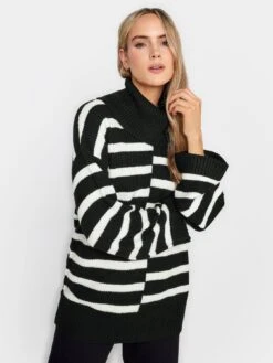 Long Tall Sally Mono Cut About Stripe Jumper