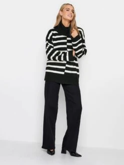 Long Tall Sally Mono Cut About Stripe Jumper -RIVE IS Clothing Shop VMQG3 SQ3 0000000004 BLACK MDo