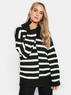 Long Tall Sally Mono Cut About Stripe Jumper -RIVE IS Clothing Shop VMQG3 SQ4 0000000004 BLACK MDd
