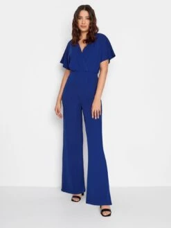 Long Tall Sally Short Sleeve Wide Leg Jumpsuit - Blue -RIVE IS Clothing Shop VMQJU SQ3 0000000020 BLUE MDo