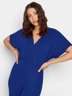 Long Tall Sally Short Sleeve Wide Leg Jumpsuit - Blue -RIVE IS Clothing Shop VMQJU SQ4 0000000020 BLUE MDd