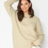 Long Tall Sally Neutral Cable Funnel Neck Jumper