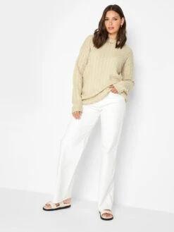 Long Tall Sally Neutral Cable Funnel Neck Jumper -RIVE IS Clothing Shop VMQLX SQ3 0000000003 NATURAL MDo