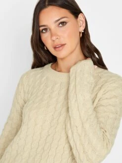 Long Tall Sally Neutral Cable Funnel Neck Jumper -RIVE IS Clothing Shop VMQLX SQ4 0000000003 NATURAL MDd