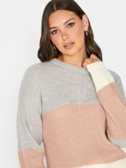 Long Tall Sally Pink Colourblock Jumper -RIVE IS Clothing Shop VMQLZ SQ4 0000000063 PINK MDd