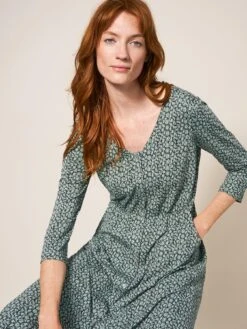 White Stuff Mia Jersey Dress - Green -RIVE IS Clothing Shop VN6C7 SQ3 0000000047 GREEN MDo