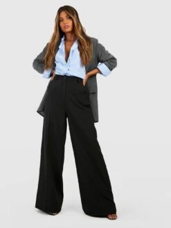 Boohoo Straight Leg Tailored Trousers - Black -RIVE IS Clothing Shop VN93A SQ3 0000000004 BLACK MDo