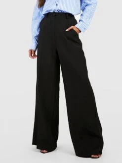 Boohoo Straight Leg Tailored Trousers - Black -RIVE IS Clothing Shop VN93A SQ4 0000000004 BLACK MDd