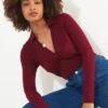Joe Browns Twist Front Jersey Top - Red -RIVE IS Clothing Shop VNE7J SQ1 0000000017 RED MDf
