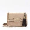 River Island PU Embossed Lock Satchel - Nude