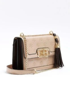 River Island PU Embossed Lock Satchel - Nude -RIVE IS Clothing Shop VNFH0 SQ3 0000000063 PINK SLa