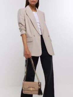 River Island PU Embossed Lock Satchel - Nude -RIVE IS Clothing Shop VNFH0 SQ5 0000000063 PINK SLi