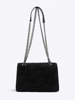 River Island Suedette Shoulder Bag - Black -RIVE IS Clothing Shop VNFHN SQ4 0000000004 BLACK SLd