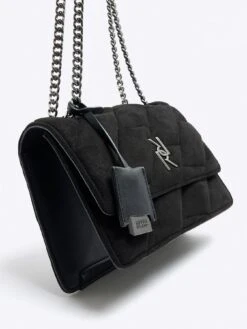 River Island Suedette Shoulder Bag - Black -RIVE IS Clothing Shop VNFHN SQ5 0000000004 BLACK SLi