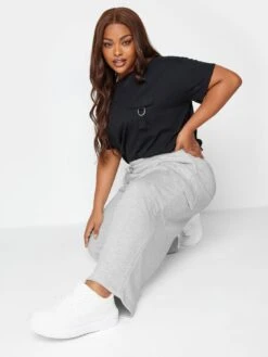 Yours Wide Leg Utility Jogger Oatmeal Marl -RIVE IS Clothing Shop VNGRA SQ4 0000000005 GREY MDd