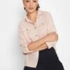 Long Tall Sally Blush Long Sleeve Utility Shirt