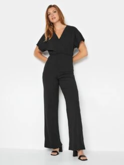 Long Tall Sally Black Short Sleeve Wide Leg Jumpsuit -RIVE IS Clothing Shop VNHQK SQ3 0000000004 BLACK MDo