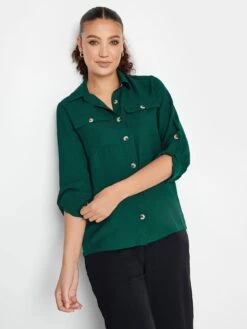 Long Tall Sally Long Sleeve Utility Shirt - Green