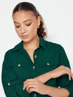 Long Tall Sally Long Sleeve Utility Shirt - Green -RIVE IS Clothing Shop VNHQM SQ4 0000000047 GREEN MDd