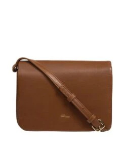 Pure Luxuries London Ella Nappa Leather Cross Body Bag - Chestnut 