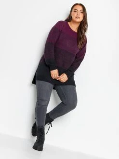 Yours Colourblock Jumper -RIVE IS Clothing Shop VNHSS SQ3 0000000039 PURPLE MDo