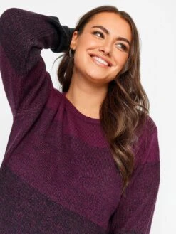 Yours Colourblock Jumper -RIVE IS Clothing Shop VNHSS SQ4 0000000039 PURPLE MDd