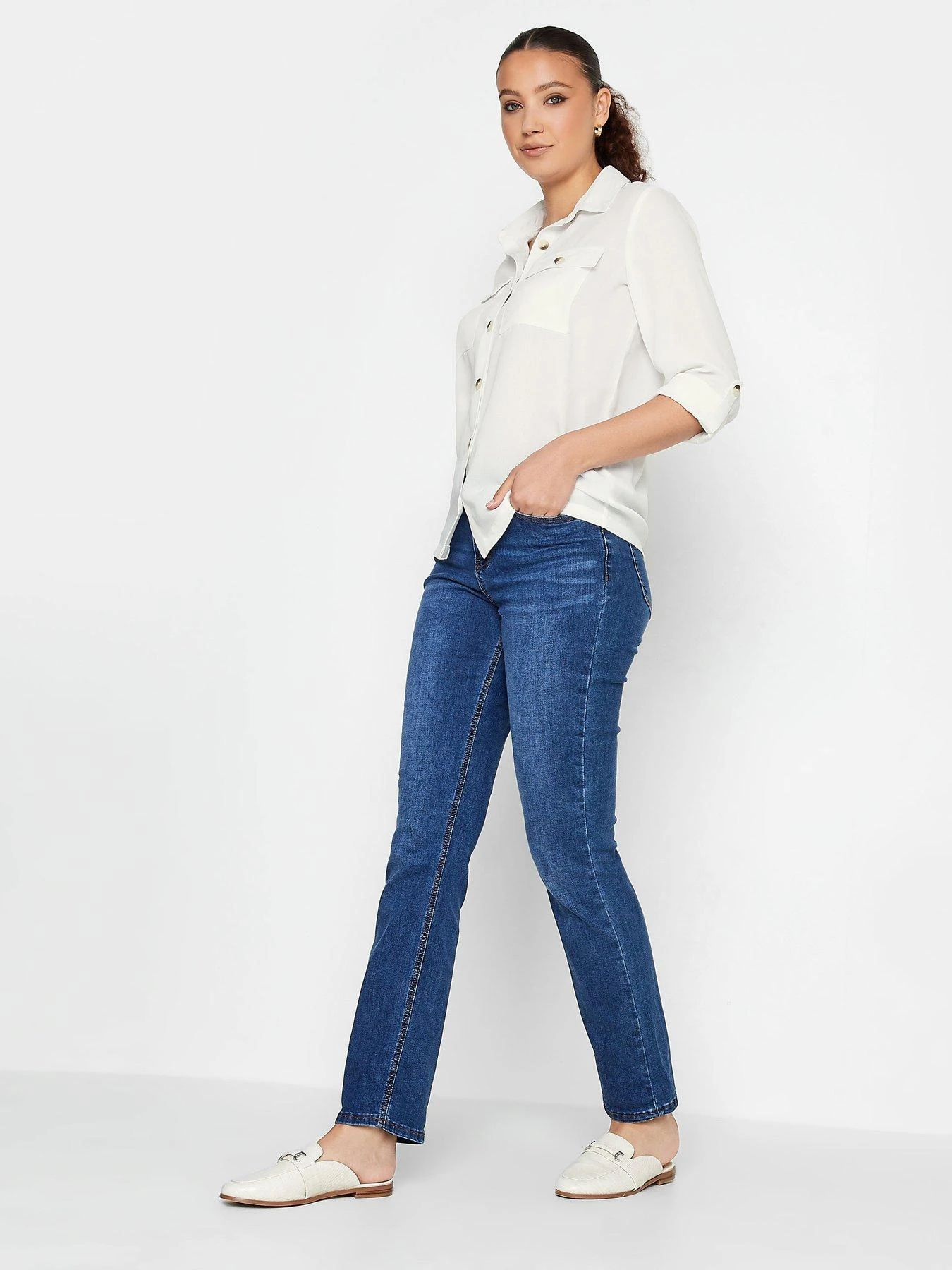 Long Tall Sally Ivory Long Sleeve Utilty Shirt 5 Long Tall Sally Ivory Long Sleeve Utilty Shirt - Image 3