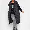 Yours Funnel Neck Onion Gilet - Black