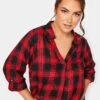 Yours Viscose Overhead Check Shirt Red Check -RIVE IS Clothing Shop VNKR9 SQ1 0000000017 RED MDf