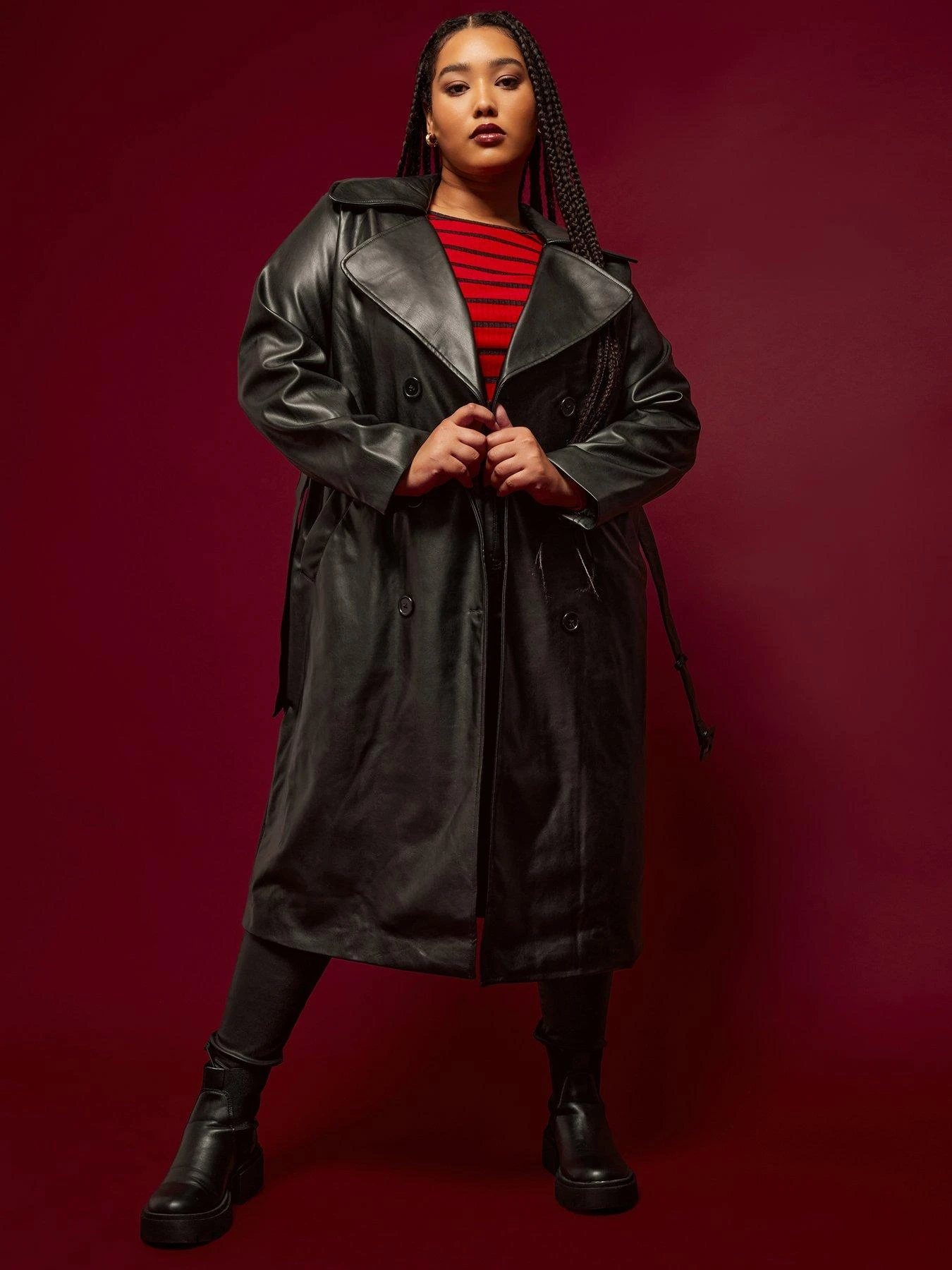 Yours Pu Trench Black 3 Yours Pu Trench Black
