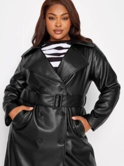 Yours Pu Trench Black 10 Yours Pu Trench Black -RIVE IS Clothing Shop VNKRL SQ4 0000000004 BLACK MDd