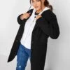 Yours Midi City Coat Black
