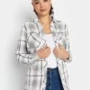 Long Tall Sally Check Boyfriend Shirt - Grey