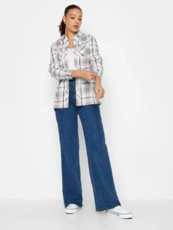 Long Tall Sally Check Boyfriend Shirt - Grey -RIVE IS Clothing Shop VNKRZ SQ3 0000000005 GREY MDo