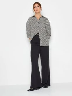 Long Tall Sally Black/cream Diagonal Stripe Oversized Boyfriend Shirt -RIVE IS Clothing Shop VNKS0 SQ3 0000000004 BLACK MDo