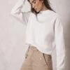Mint Velvet Ivory Seamed Detail Sweatshirt -RIVE IS Clothing Shop VNMHU SQ1 0000000067 CREAM MDf